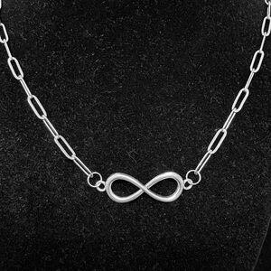 Infinity “paper clip” chain necklace stainless steel